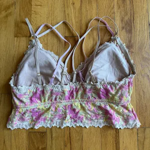 AERIE Sunkissed Lace Plunge Bralette Pink Orange‎ size XL thumbnail 3