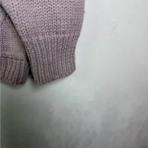 Amour Vert Women’s 100% Merino Wool Chunky Cable Knit Soft Sweater Lilac Sz XL thumbnail 3