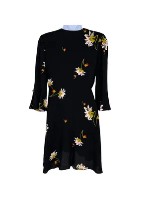 Free People Time On My Side Floral Wrap Mini Dress Black Whimsygoth Size XS thumbnail 6
