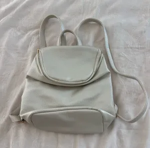 Cream Backpack Purse White thumbnail 1