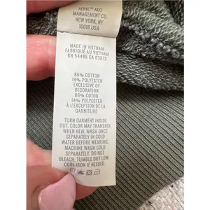 aerie Vintage Popover Olive Green Notch-Henley Pullover Sweatshirt Size XS thumbnail 11