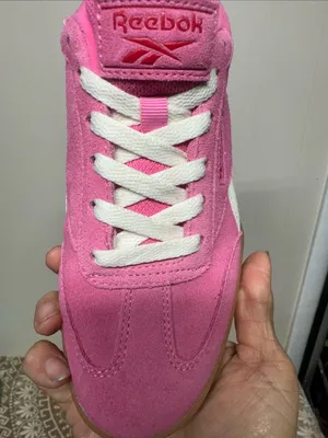 Reebok Women's Hot Pink Suede Sneakers with White Laces thumbnail 2