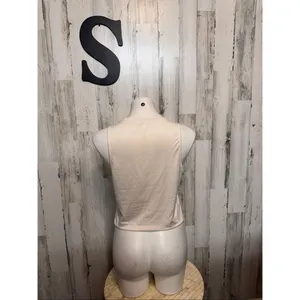 Fabletics Cream Crop Tank Top Womens Size Small S Activewear Muscle Tee thumbnail 4