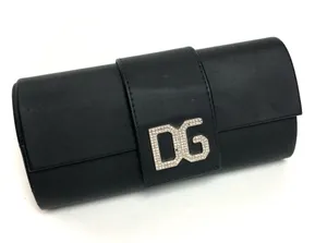 Dolce and Gabbana Vintage 90's Crystal Logo Sunglasses Case Black CASE ONLY thumbnail 1