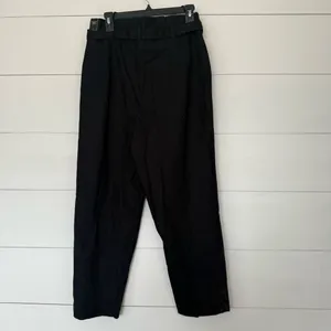 Abercrombie & Fitch Women’s Large Black Linen Belted Trousers LagenLook Capsule thumbnail 4