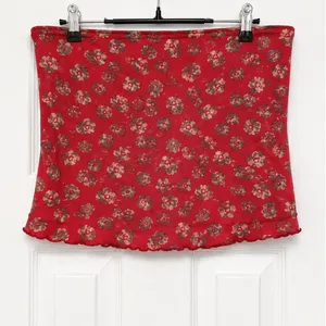Free People Poppy Tube Top NWT Red Floral Strapless Smocked Removable Straps Lg thumbnail 2
