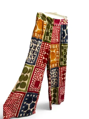 FARM Rio Selo Bananeira Linen Blend Wide Leg Pants XS Tropical Boho Colorful thumbnail 3