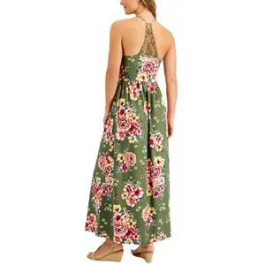NWT Jamie & Layla Womens Petite Floral-Print Empire Maxi Dress Green Multi PL thumbnail 2