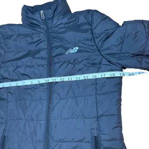 New Balance Women's Puffer Jacket‎ Black Full Zip Stand Collar Quilted Warm thumbnail 8