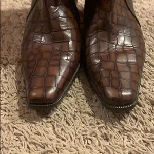 Prevata Brown Diana Leather Croc Heeled Boots thumbnail 4