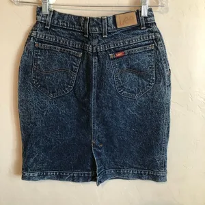 Lee Vintage Acid Washed 80’s 90’s High‎ Rise Denim Skirt thumbnail 6