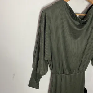 Lulus City Street Chic Olive Green Off-the-Shoulder Midi Dress size XS thumbnail 7