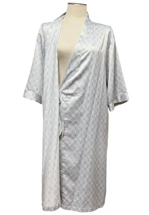 Cabernet by Sleep Sense Satin Wrap Robe Silver Gray White Medium thumbnail 6
