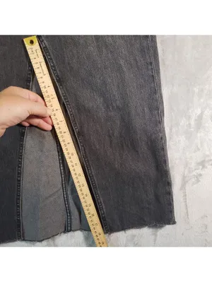 Denim Forum 90s Gray Denim Maxi Skirt Pockets Slit Zip Closure Women Size 26 thumbnail 8