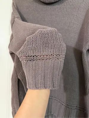Aerie Small Mauve Knit Turtleneck Sweater Fall Winter Classic Chunky Oversized thumbnail 2