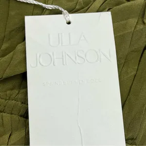 Ulla Johnson Nora Tie Shoulder‎ Silk Peplum Top Size 12 Olive Green Milkmaid NEW thumbnail 5
