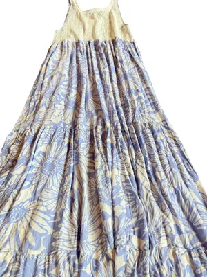 Intimately Free People Purple Cream Floral Tiered Maxi Dress Swing X-Small thumbnail 11