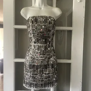 Topshop‎ Strapless Beaded Mini Dress thumbnail 3