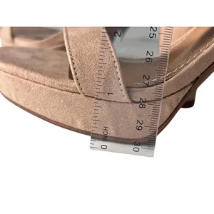 Kelly & Katie Sarafine‎ Tan Strappy Platform Heel Maple Sugar Microfiber 6.5 NWOT thumbnail 6