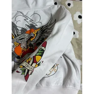 Ed Hardy White Cropped Zip Up Hoodie thumbnail 5