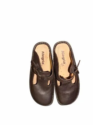 Alegria Brown Leather Mary Jane Mules Shoes Size 37 thumbnail 2