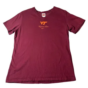 Virginia Tech Top Womens XL Maroon Nike Short‎ Sleeve Crew Neck Pullover Tees thumbnail 1