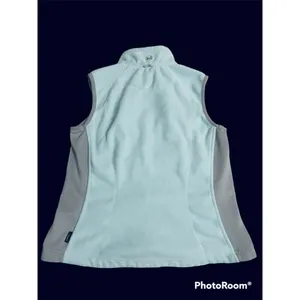 Eddie Bauer 365 Polartec windcutter fleece‎ Vest womens sz L Blue Green Gray thumbnail 2