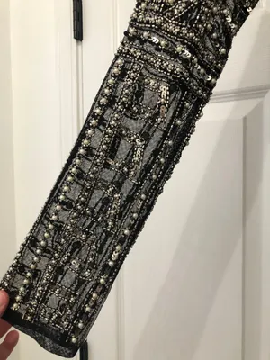 Beaded Black Mini Dress thumbnail 6