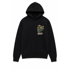Old Navy Wicked‎ Hoodie Women M Black Floral I Feel Wicked Graphic Whimsigoth thumbnail 2