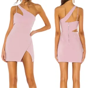 Revolve NBD x Naven Chloe Asymmetric One Shoulder Cutout Wrap Mauve Mini Dress S thumbnail 2
