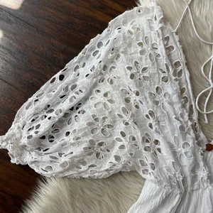 Free People One Bella Note Eyelet Mini Dress thumbnail 4