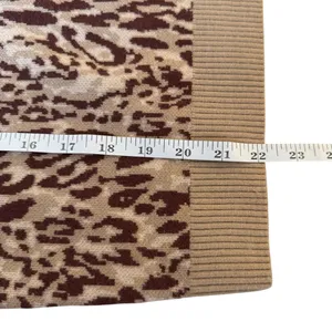 Anthropologie Maeve Knit Leopard Print Sweater XL Puff Sleeve Soft Chic‎ Neutral thumbnail 12