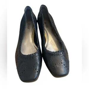 a.n.a Navy Leather Cap Toe Loafers thumbnail 2