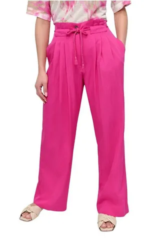 NWT DKNY Drawstring Tie-Front Wide-Leg Paperbag Pants P5DKFB17 Vivid Pink 4 thumbnail 1