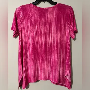 Sami & Jo size medium womens fuchsia short sleeve blouse lightweight stretchy thumbnail 2