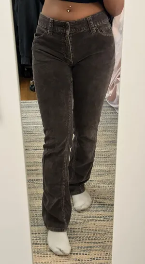 y2k brown corduroy bootcut jeans thumbnail 1