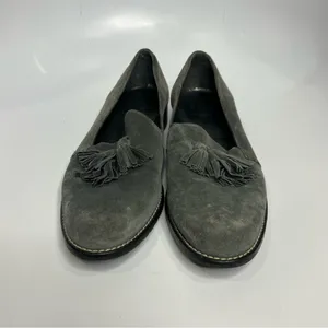 Stuart Weitzman‎ Guido gray leather tassel loafers women’s size 8.5 professional thumbnail 2
