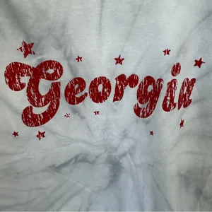 Colortone Georgia Grey and White Tie-Dye Crop Top Short Sleeve Tee Shirt Size L thumbnail 4