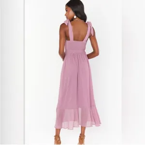 Show Me Your Mumu Women Claire Midi Dress Chiffon Antique Rose Side Slit Size XS thumbnail 2