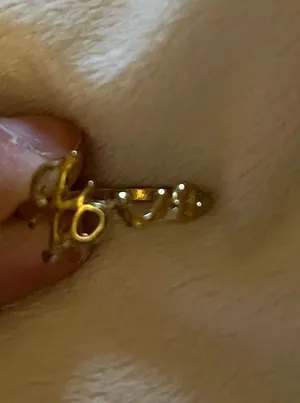 “Love” lettered gold ring thumbnail 2