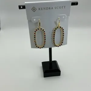 Kendra Scott NWT Gold Multicolor Crystal Oval Drop Earrings thumbnail 2