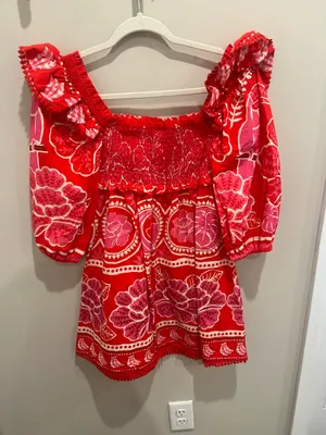 Pink and Red Farm Rio Dress Size Small thumbnail 2