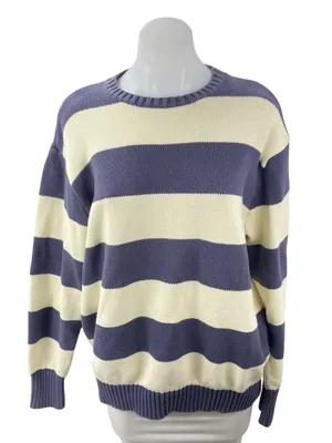 Brandy Melville Brianna Striped Crew Neck Long Sleeve Sweatshirt Sweater Top L thumbnail 1