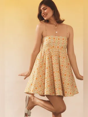 Anthropologie Maeve Printed Babydoll Mini Dress thumbnail 2