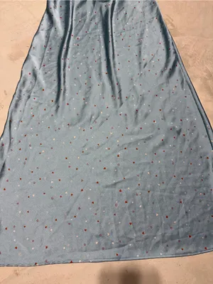 Free people intimately easy to love Light Blue Satin Slip midi Dress large thumbnail 2