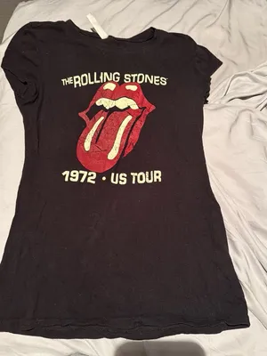 Eve Black Rolling Stones 1972 US Tour Short Sleeve Tee with Red Tongue Graphic thumbnail 1