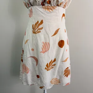ASTR The Label Claramae Mini Dress Cream Linen Blend Celestial Open Back Medium thumbnail 12