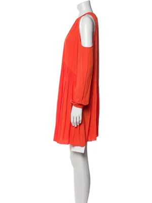 Ramy Brook Coral Cold-Shoulder Pleated Mini Dress - Size M thumbnail 3