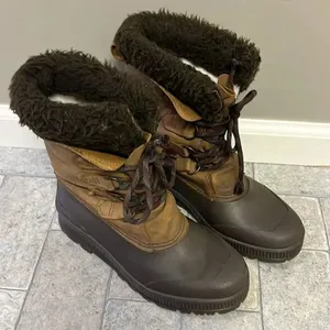 Sorel Badger Brown Women’s Insulated Winter Toe-Up Boots with Faux Fur- Size 7 thumbnail 1