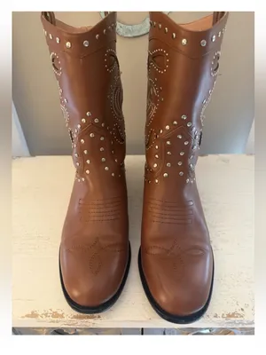 Gucci women’s country cowboy stud boots logo women’s 10 thumbnail 4